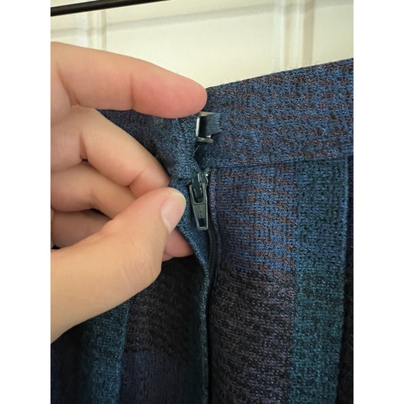 Vintage St Michael Pleated Skirt Size 12 US UK 40 Gray Plaid Academia Collegiate - Picture 3 of 4